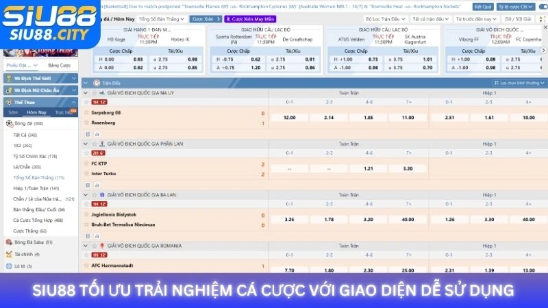 Siu88 tối ưu trải nghiệm cá cược với giao diện dễ sử dụng