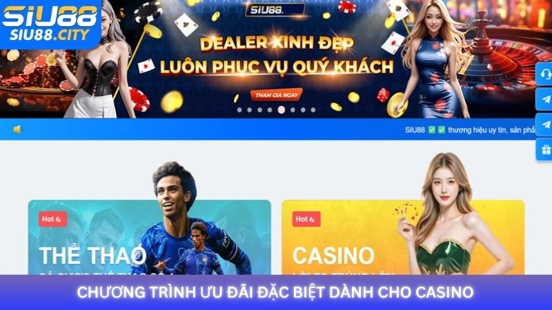 Chương trình ưu đãi đặc biệt dành cho casino