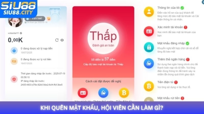 Lấy lại mật khẩu dễ dàng với sự hỗ trợ từ CSKH Siu88