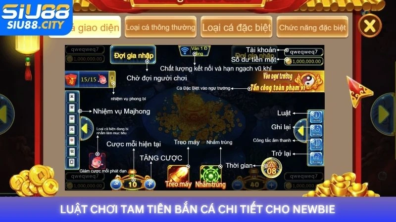 Luật chơi Tam Tiên Bắn Cá chi tiết cho người mới tại Siu88